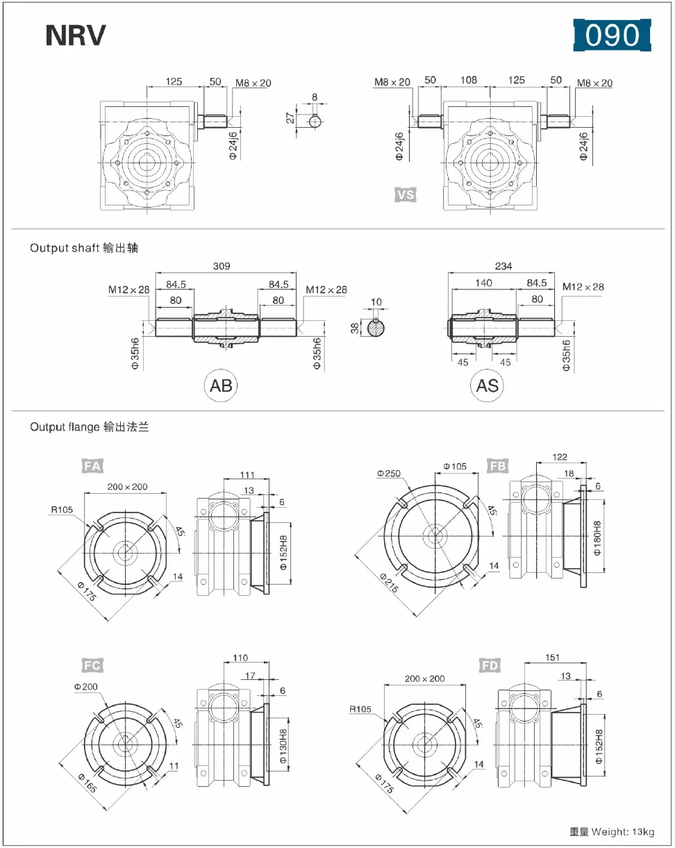 NRV-090 Dimensions