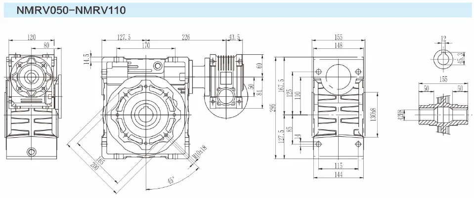 NMRV050-NMRV110 Dimensions